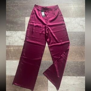 Urban Planet Elegant Burgundy Satin-style Pants